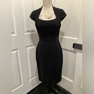 WHITE HOUSE BLACK MARKET CAP SLEEVE DRAPED SHEATH DRESS